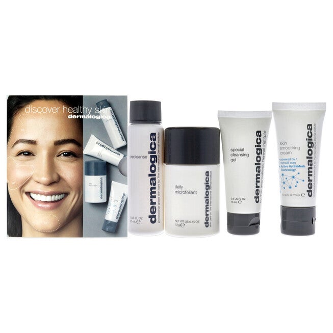 Discover Healthy Skin Kit by Dermalogica - 4 Pc 1oz Precleanse, 0.5oz Special Cleansing Gel, 0.45oz Daily Microfoliant, 0.5oz Skin Smoothing Cream, NA, hi-res image number null