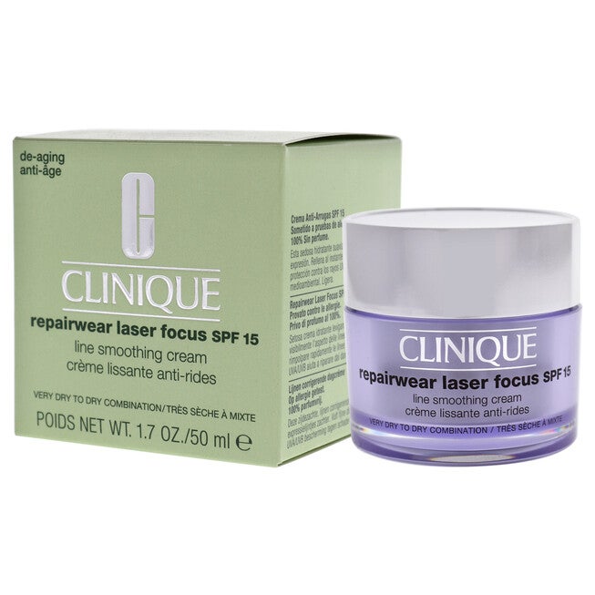 Repairwear Laser Focus Line Smoothing Cream SPF 15 - Very Dry to Dry Combination by Clinique for Women - 1.7 oz Cream, NA, alternate image number null