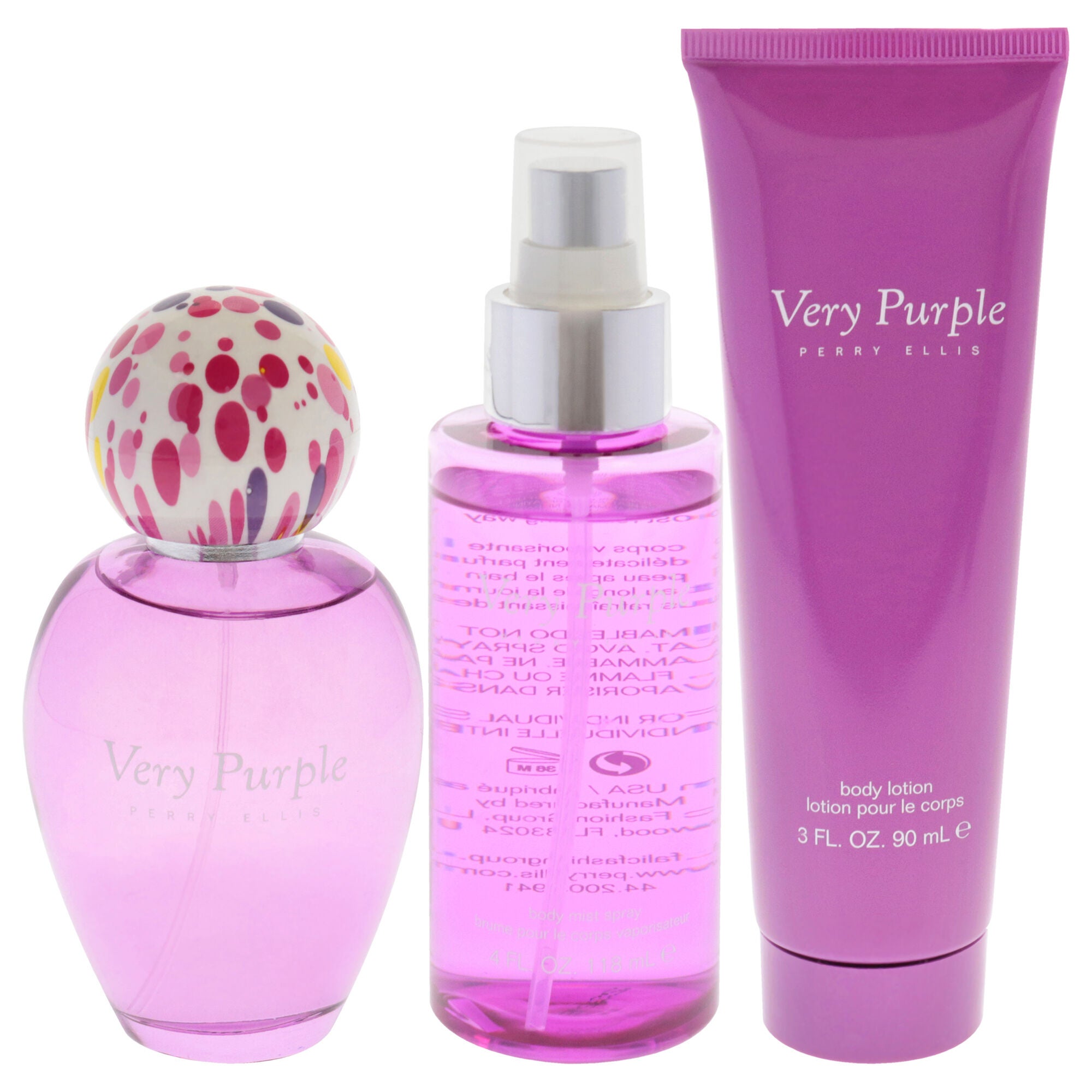 Perry Ellis Very Purple by Perry Ellis for Women - 3 Pc Gift Set 3.4oz EDP Spray, 3oz Body Lotion, 4oz Body Mist, See Description, alternate image number 4
