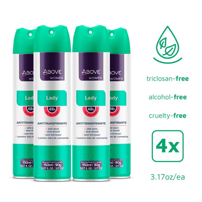 48 Hours Antiperspirant Deodorant - Lady by Above for Women - 3.17 oz Deodorant Spray - Pack of 4, NA, alternate image number null
