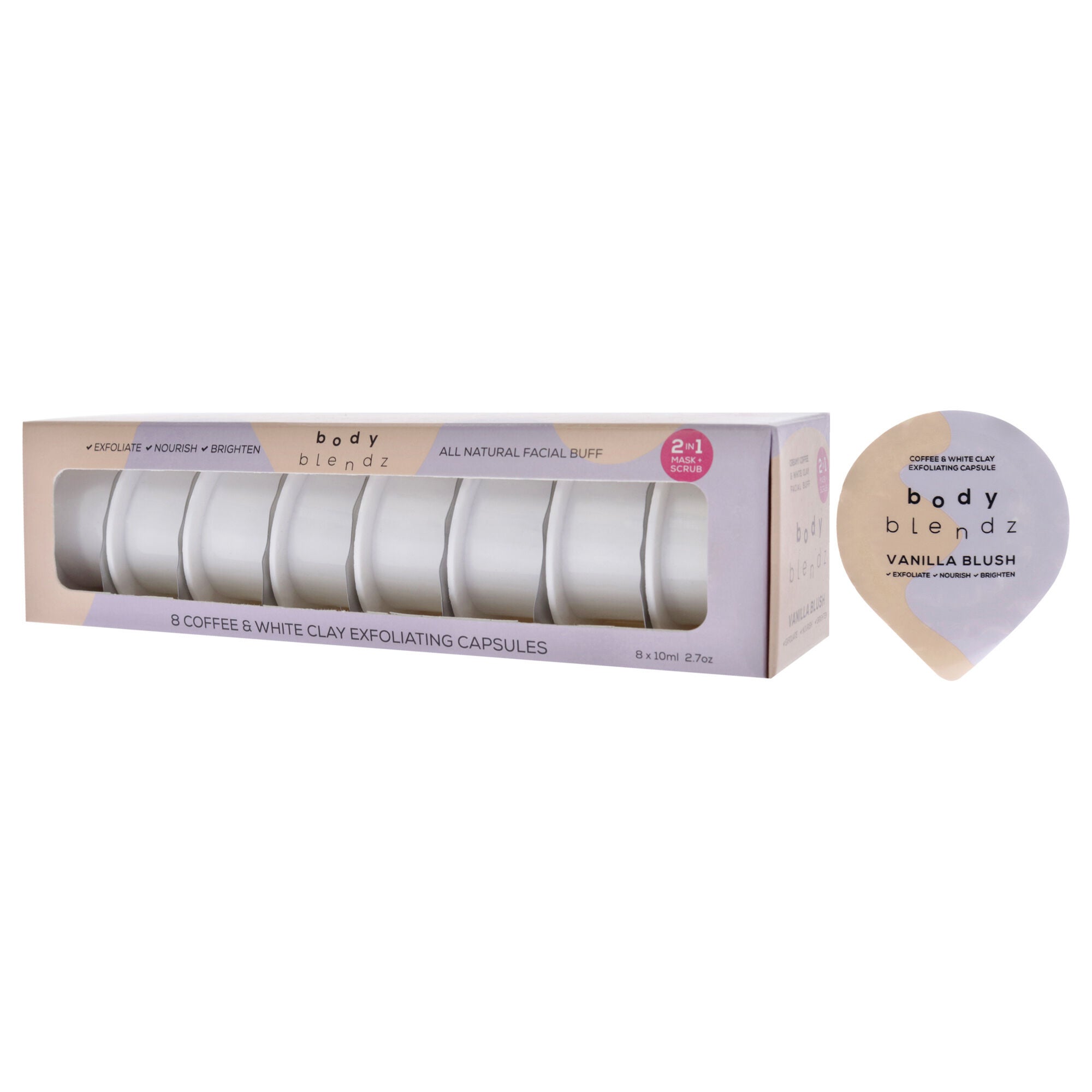 2-In-1 Mask and Scrub Exfoliating Capsules by BodyBlendz for Women - 8 x 2.7oz Exfoliator, See Description, alternate image number 3