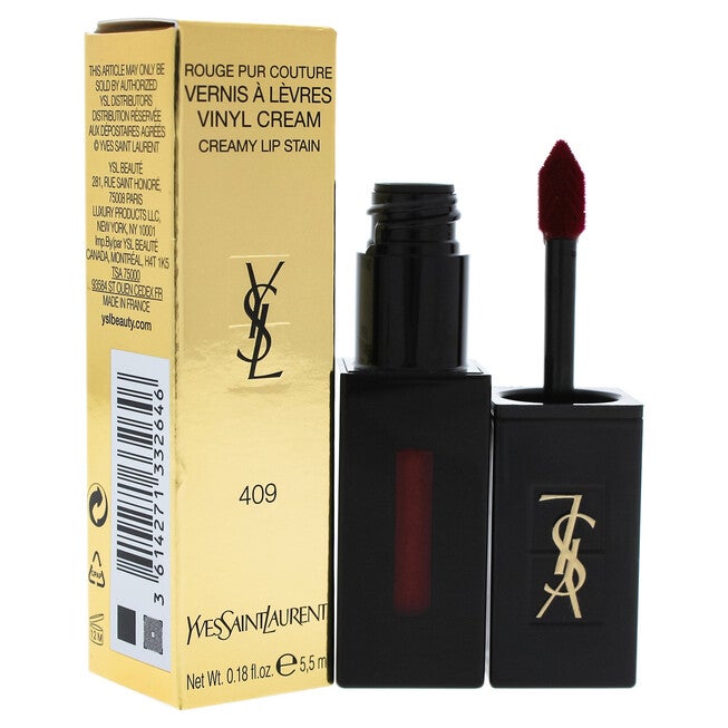 Vinyl Cream Lip Stain - 409 Burgundy Vibes by Yves Saint Laurent for Women - 0.18 oz Lip Gloss, NA, hi-res image number null