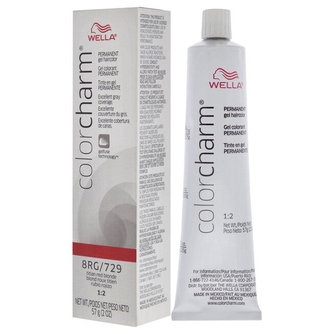 Color Charm Permanent Hair Color Gel - 8RG 729 Titan Red Blonde by Wella for Unisex - 2 oz Hair Color, See Description, alternate image number null