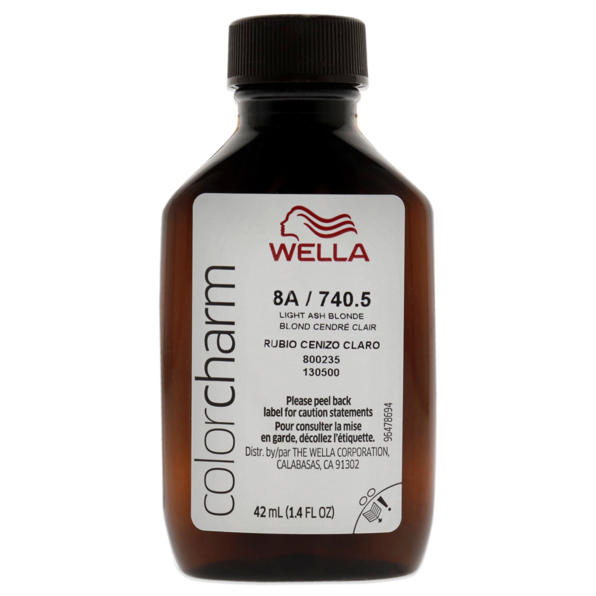 Color Charm Permanent Liquid Hair Color - 740.5 8A Light Ash Blonde by Wella for Unisex - 1.42 oz Hair Color, See Description, alternate image number 1