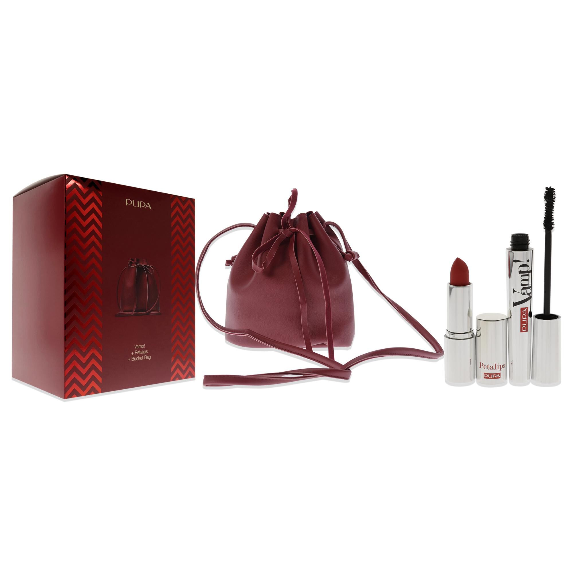 Vamp! Mascara and Petalips Set by Pupa Milano for Women - 3 Pc 0.32oz Vamp! Mascara - 100 Black, 0.123oz Lipstick - 015, Bucket Bag, See Description, alternate image number 2