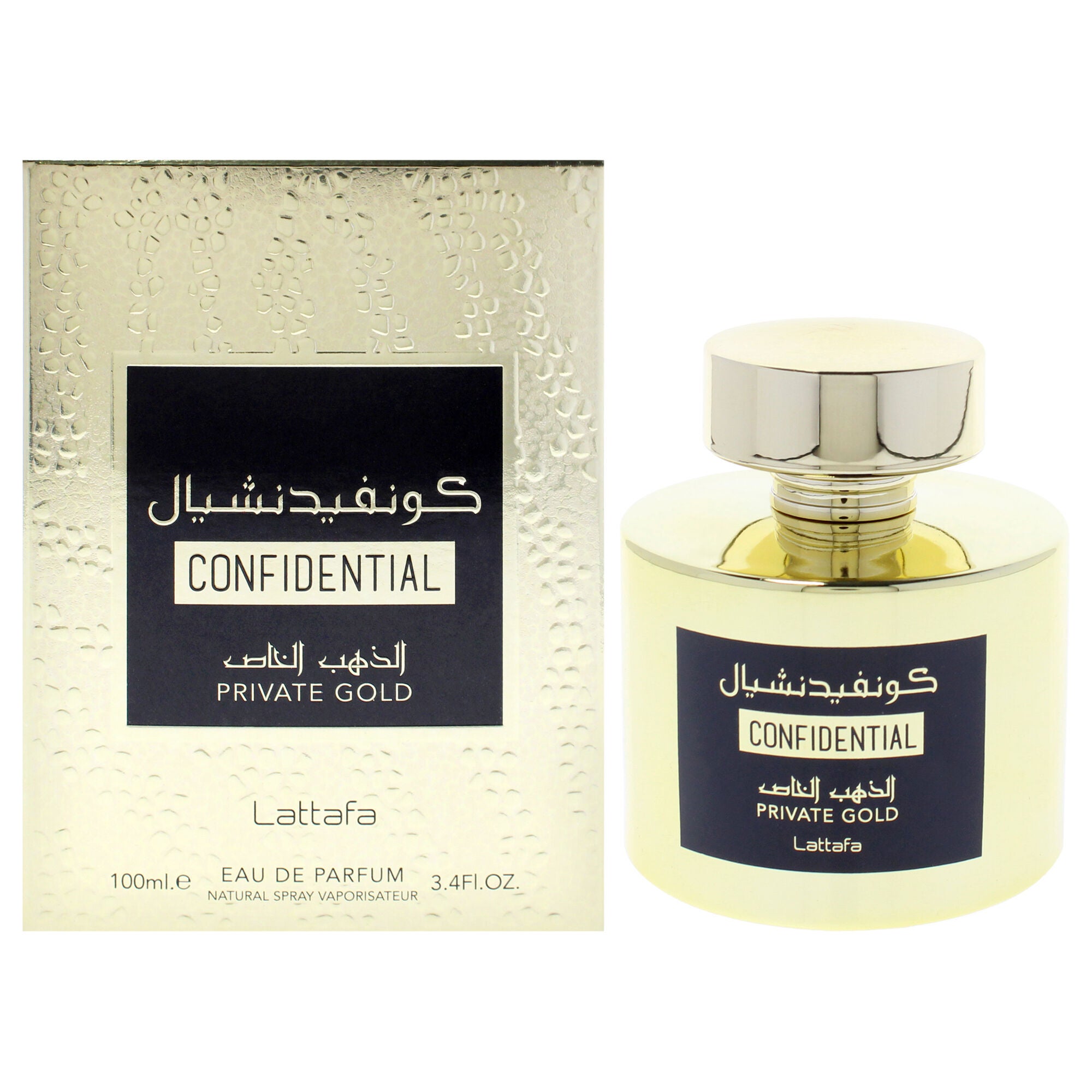 Confidential Private Gold by Lattafa for Unisex - 3.4 oz EDP Spray, See Description, hi-res image number 0