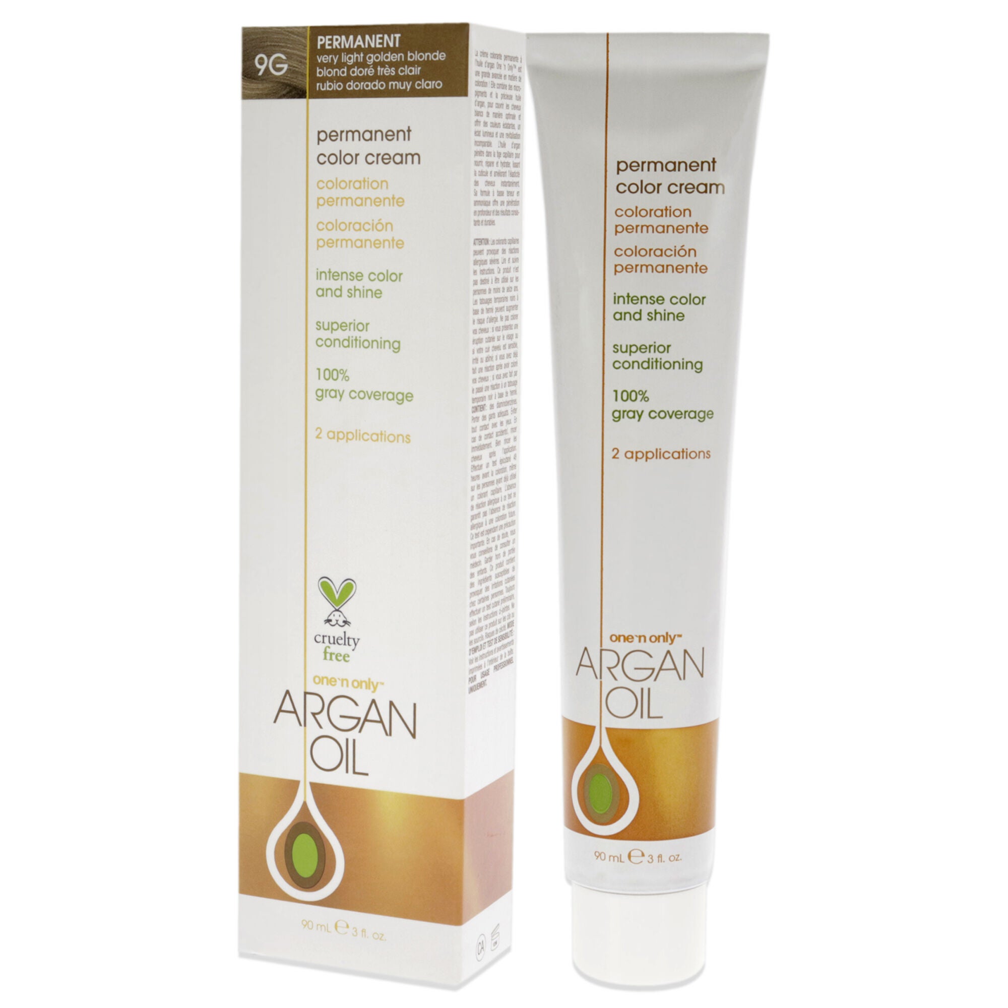 Argan Oil Permanent Color Cream - 9G Very Light Golden Blonde by One n Only for Unisex - 3 oz Hair Color, , alternate image number 7