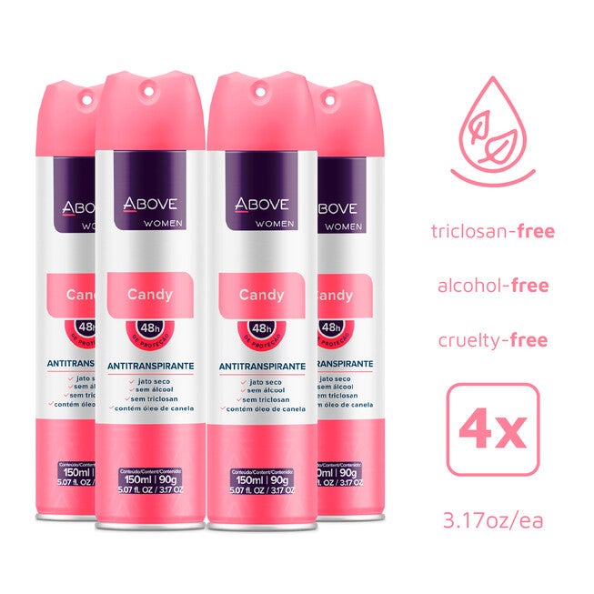 48 Hours Antiperspirant Deodorant - Candy by Above for Women - 3.17 oz Deodorant Spray - Pack of 4, , alternate image number null