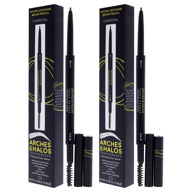 Micro Defining Brow Pencil - Charcoal by Arches and Halos for Women - 0.003 oz Eyebrow Pencil - Pack of 2, See Description, alternate image number 2