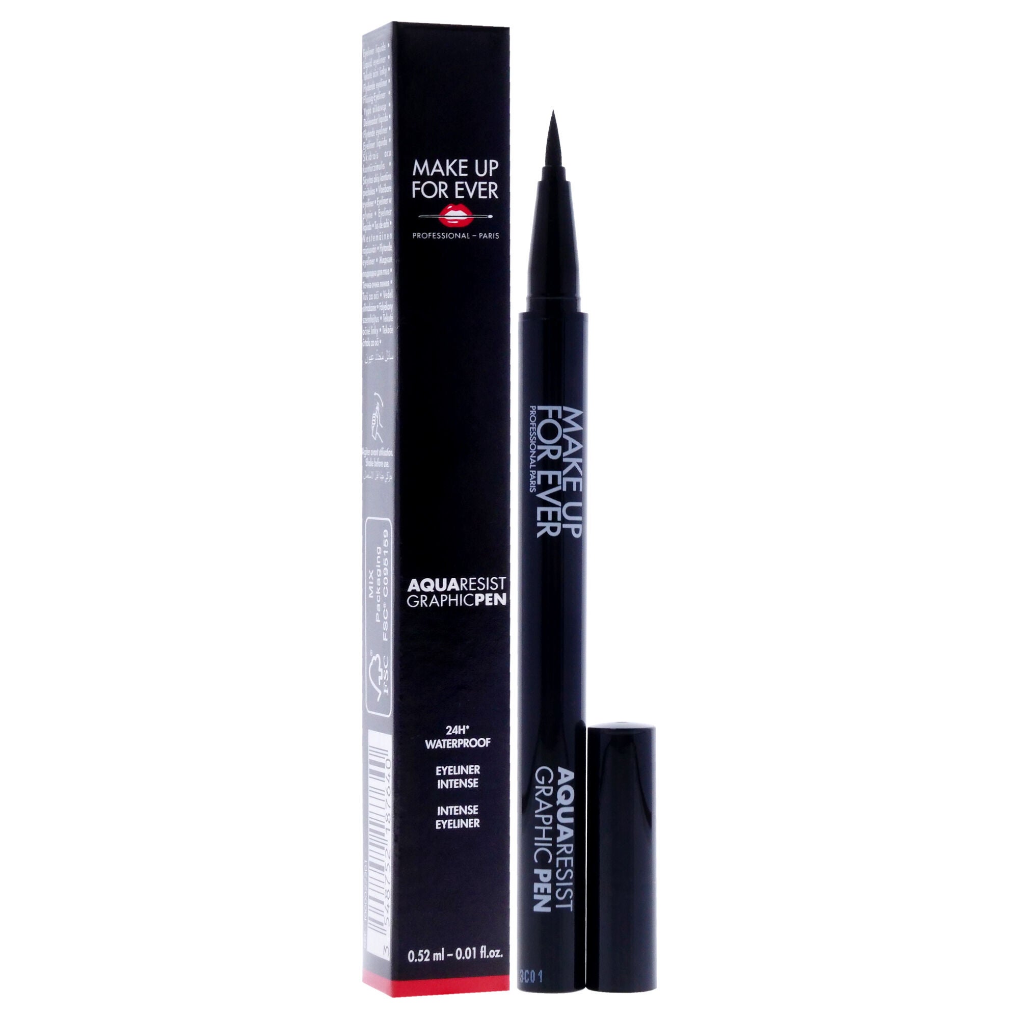 Aqua Resist Graphic Pen 24H Waterproof - 1 Black by Make Up For Ever for Women - 0.01 oz Eyeliner, See Description, alternate image number 1