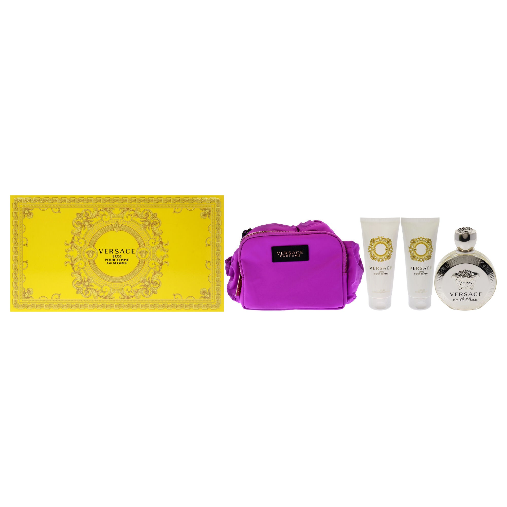 Versace Eros Pour Femme by Versace for Women - 4 Pc Gift Set 3.4oz EDP Spray, 3.4oz Body Lotion, 3.4oz Bath and Shower Gel, Pouch, , alternate image number 5