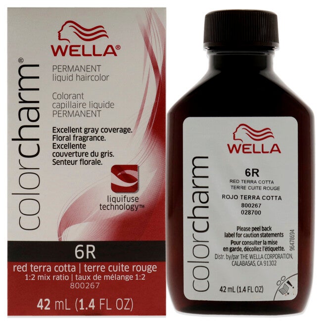 Color Charm Permanent Liquid Hair Color - 6R Red Terra Cotta by Wella for Unisex - 1.42 oz Hair Color, See Description, hi-res image number 0