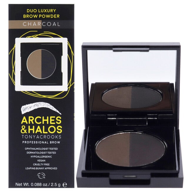Duo Luxury Brow Powder - Charcoal by Arches and Halos for Women - 0.088 oz Eyebrow, See Description, hi-res image number 0