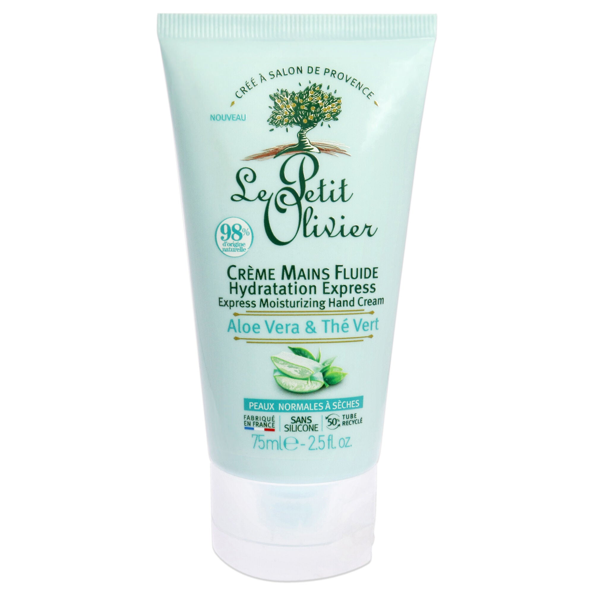 Express Moisturizing Hand Cream - Aloe Vera and Green Tea by Le Petit Olivier for Women - 2.5 oz Cream, See Description, hi-res image number 0