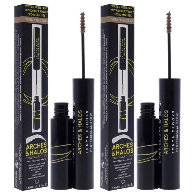 Microfiber Tinted Brow Mousse - Sunny Blonde by Arches and Halos for Women - 0.106 oz Mousse - Pack of 2, NA, alternate image number null