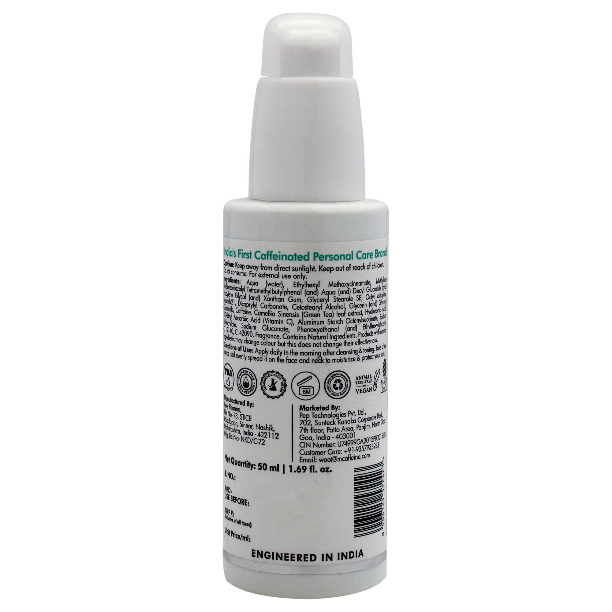 Green Tea Day Cream Hyaluronic Acid SPF 30 by mCaffeine for Unisex - 1.69 oz Cream, , alternate image number 3