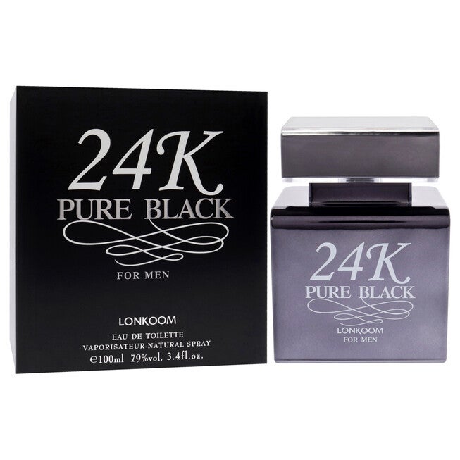 24K Pure Black by Lonkoom for Men - 3.4 oz EDT Spray, See Description, alternate image number 1