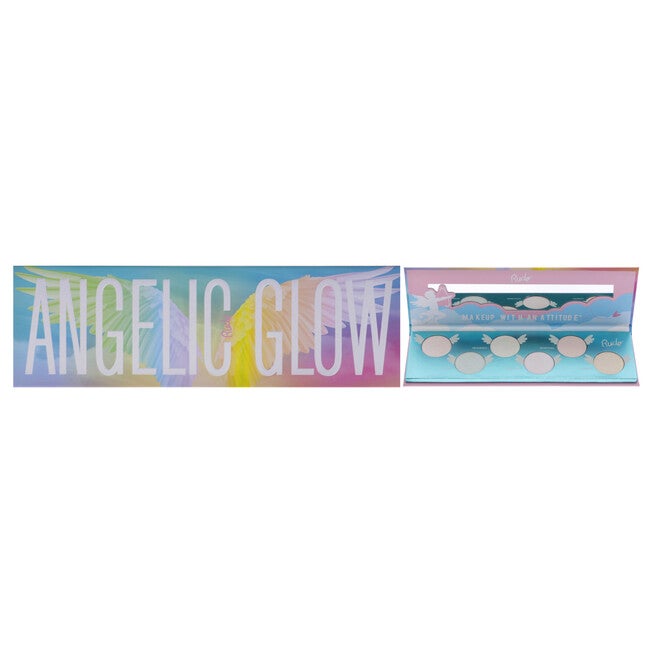 Angelic Glow Highlighter and Eyeshadow Palette by Rude Cosmetics for Women - 0.32 oz Makeup, See Description, hi-res image number 0