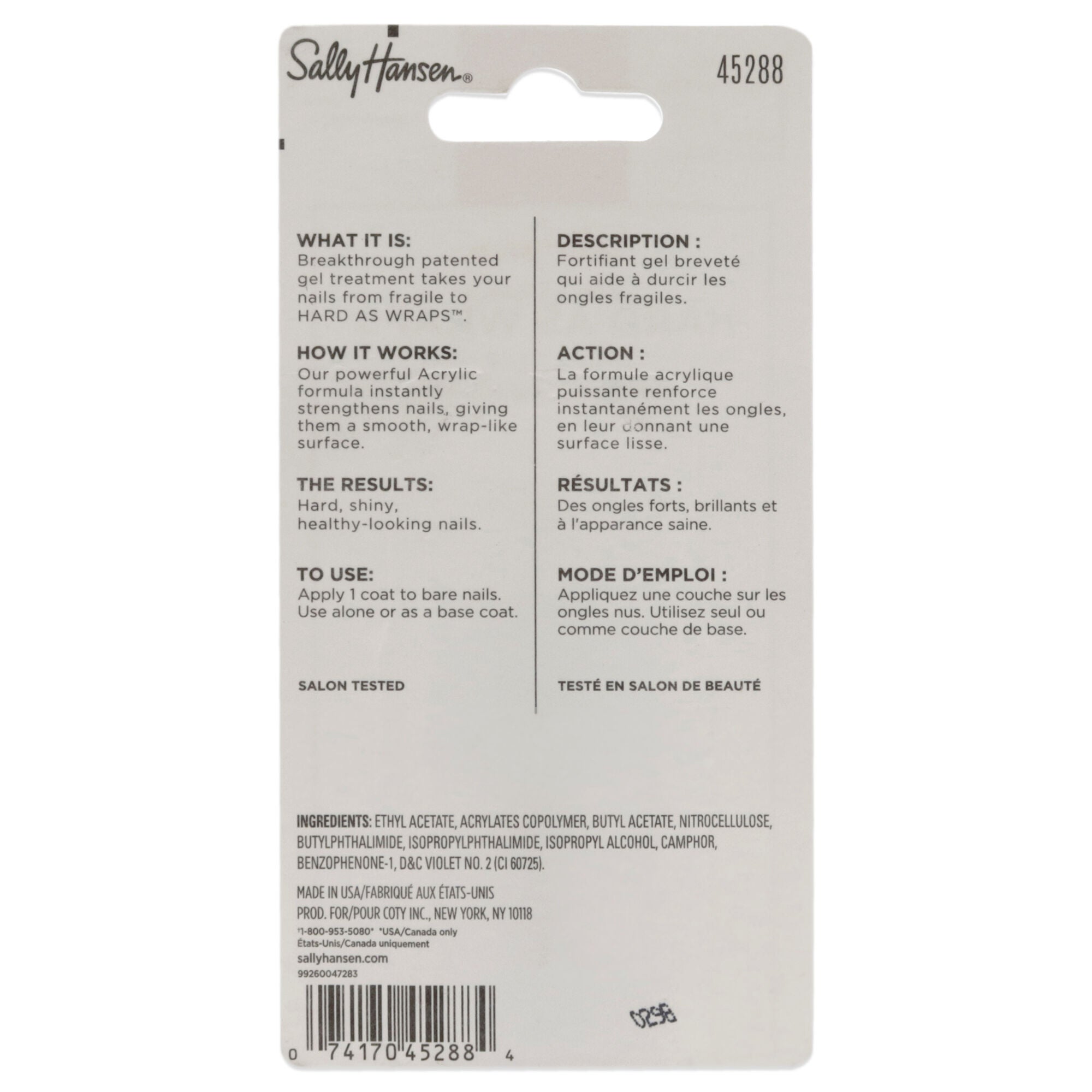 Hard As Nail As Wraps Hardener - 45288 Clear by Sally Hansen for Women -0.45 oz Nail Polish, See Description, alternate image number 2