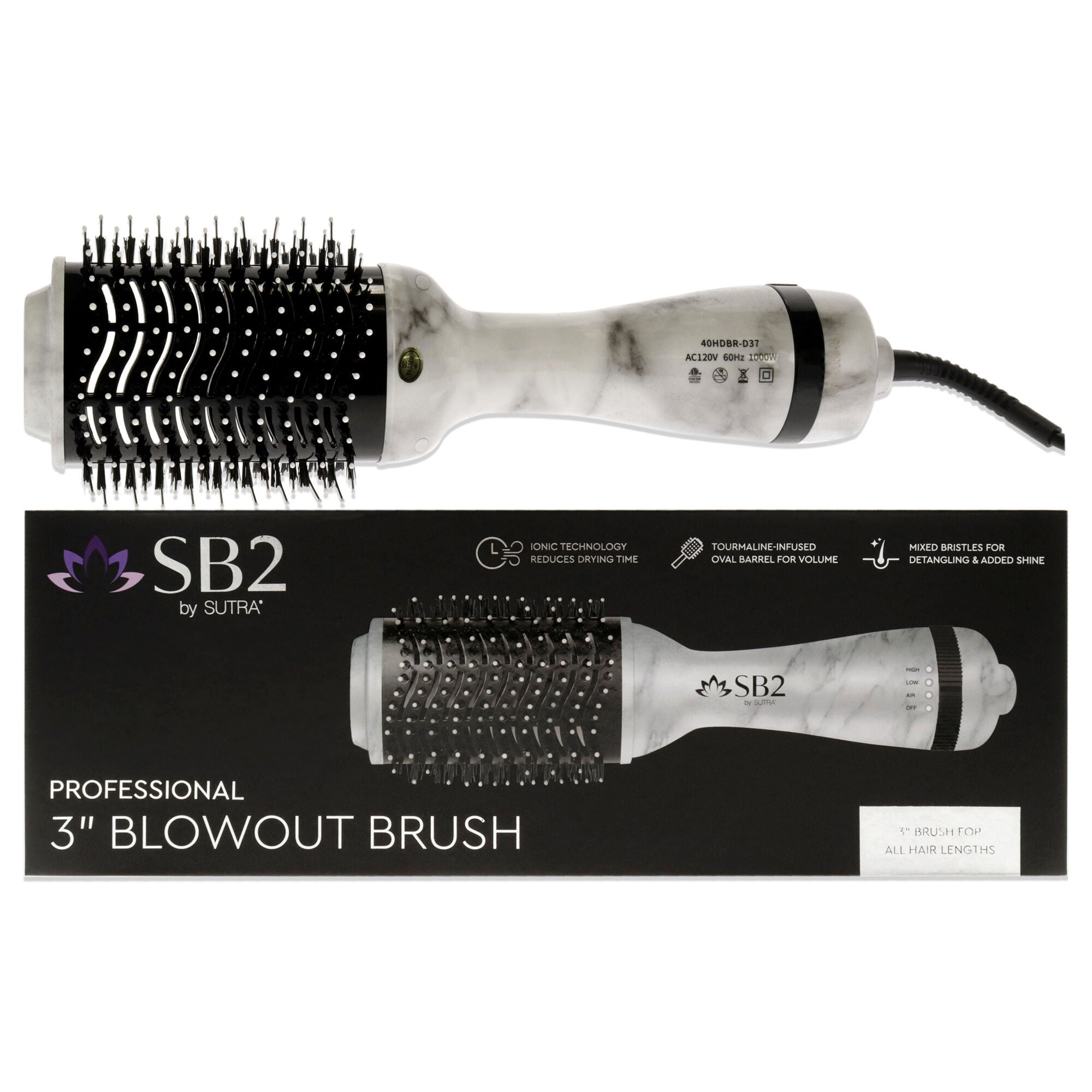 Professional Blowout Brush - Marble by Sutra for Unisex - 3 Inch Hair Brush, , alternate image number 4