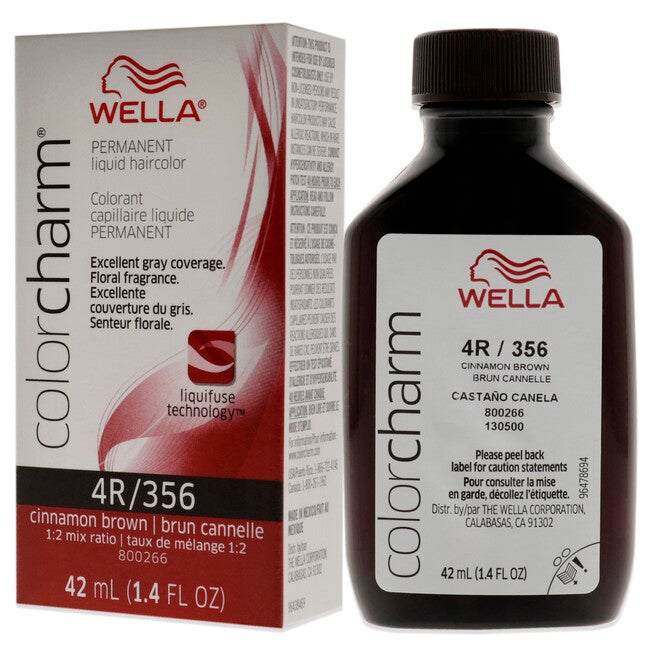 Color Charm Permanent Liquid Haircolor - 356 4R Cinnamon Brown by Wella for Unisex - 1.4 oz Hair Color, , alternate image number null
