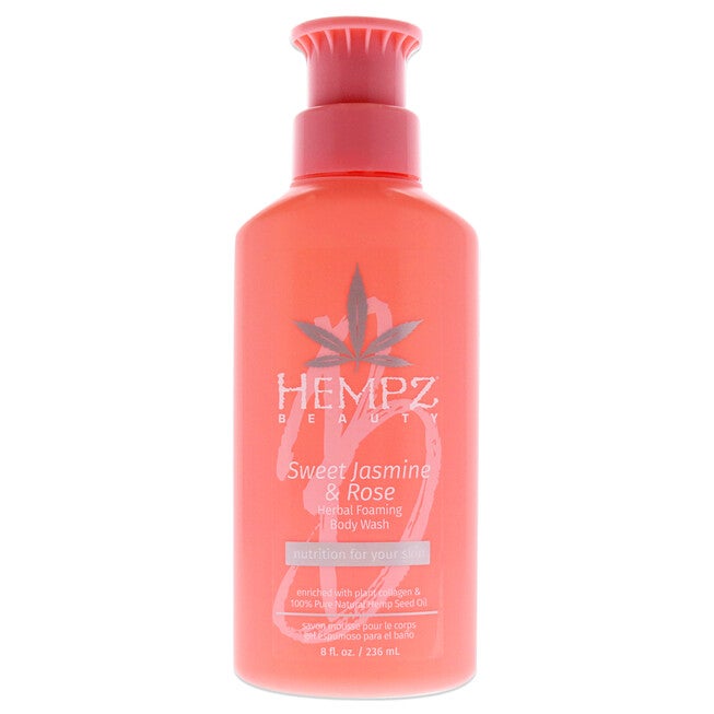 Sweet Jasmine and Rose Collagen Infused Herbal Foaming Body Wash by Hempz for Unisex - 8 oz Body Wash, NA, hi-res image number null