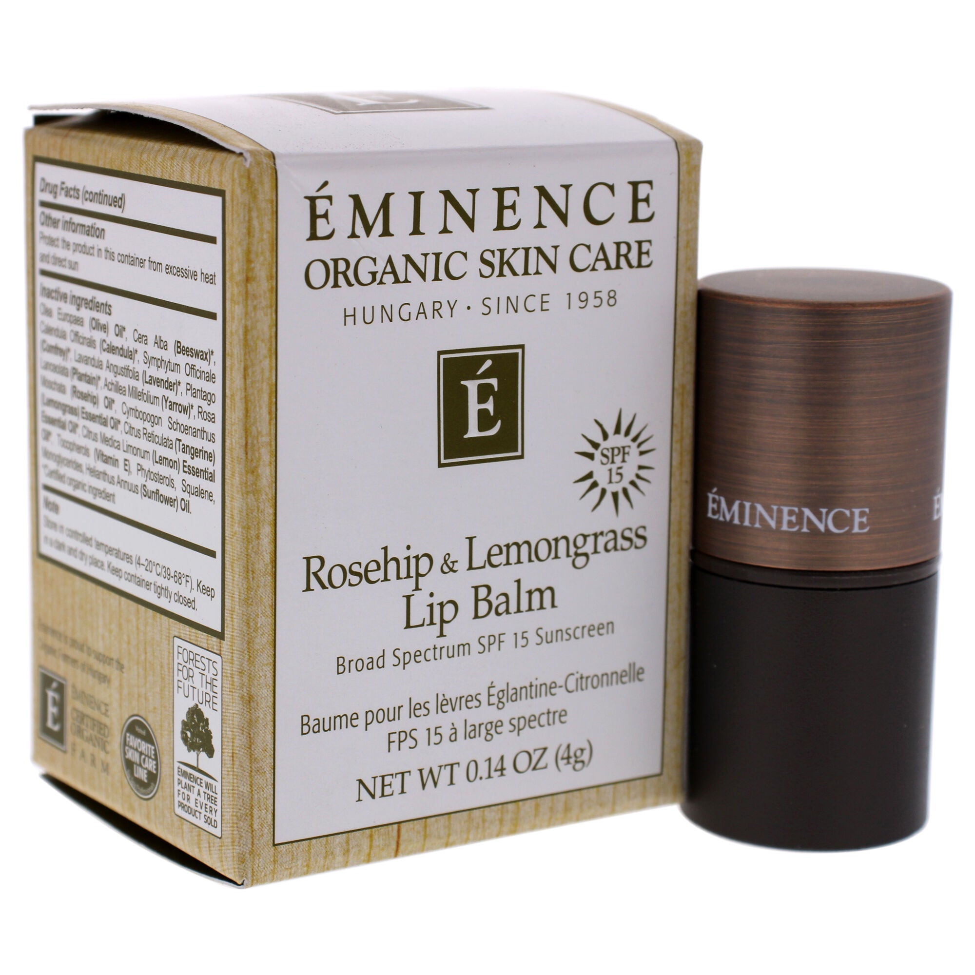 Rosehip and Lemongrass Lip Balm SPF 15 by Eminence for Unisex - 0.14 oz Lip Balm, , alternate image number 6