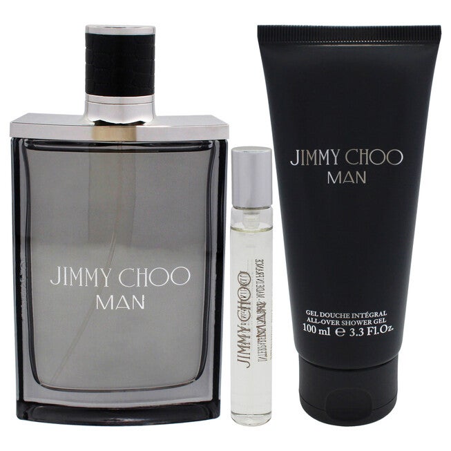 Jimmy Choo Man by Jimmy Choo for Men - 3 Pc Gift Set 3.3oz EDT Spray, 0.25oz EDT Spray, 3.3oz Shower Gel, , alternate image number null