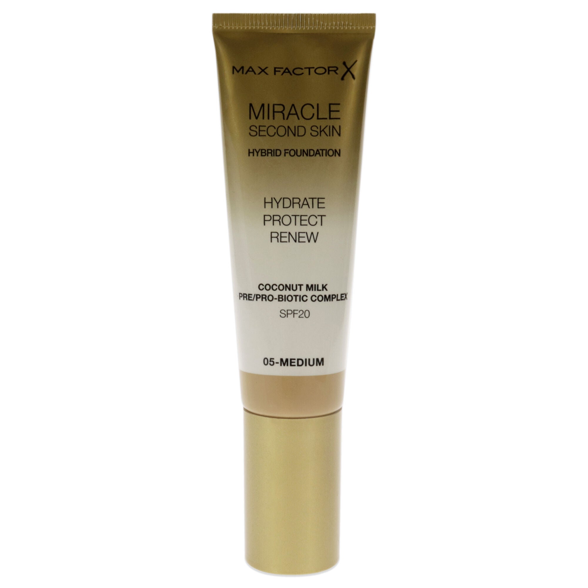 Miracle Second Skin Foundation SPF 20 - 05 Medium by Max Factor for Women - 1.01 oz Foundation, See Description, hi-res image number 0