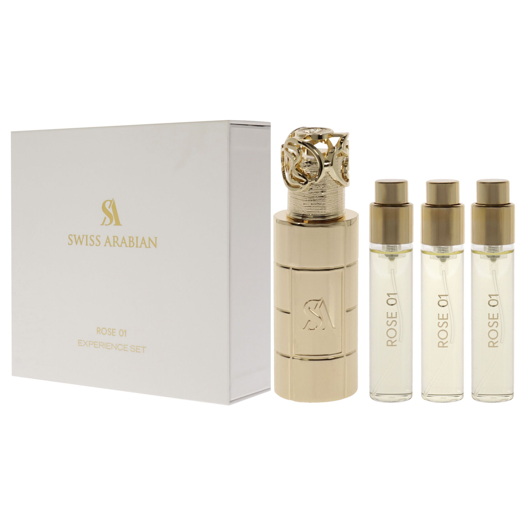 Rose 01 by Swiss Arabian for Unisex - 4 Pc Mini Gift Set 3 x 10ml Perfume Spray, 1 Metal Case, , alternate image number 7