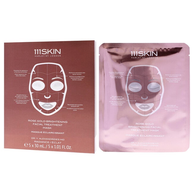 Rose Gold Brightening Facial Treatment Mask by 111Skin for Unisex - 5 Pc Mask, See Description, alternate image number null