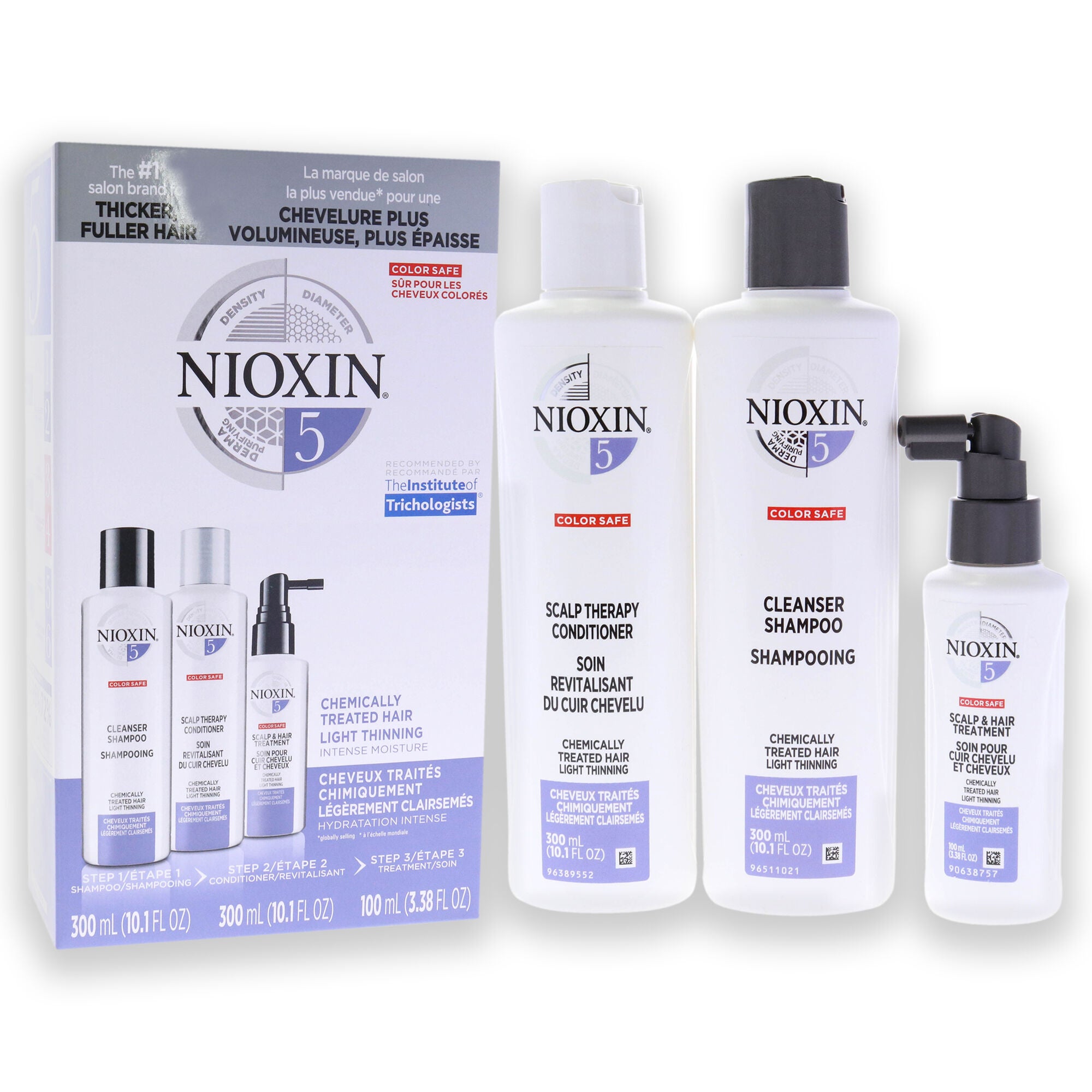 System 5 Kit by Nioxin for Unisex - 3 Pc 10.1oz Cleanser Shampoo, 10.1oz Scalp Therapy Conditioner, 3.38oz Scalp and Hair Treatment, , alternate image number 6