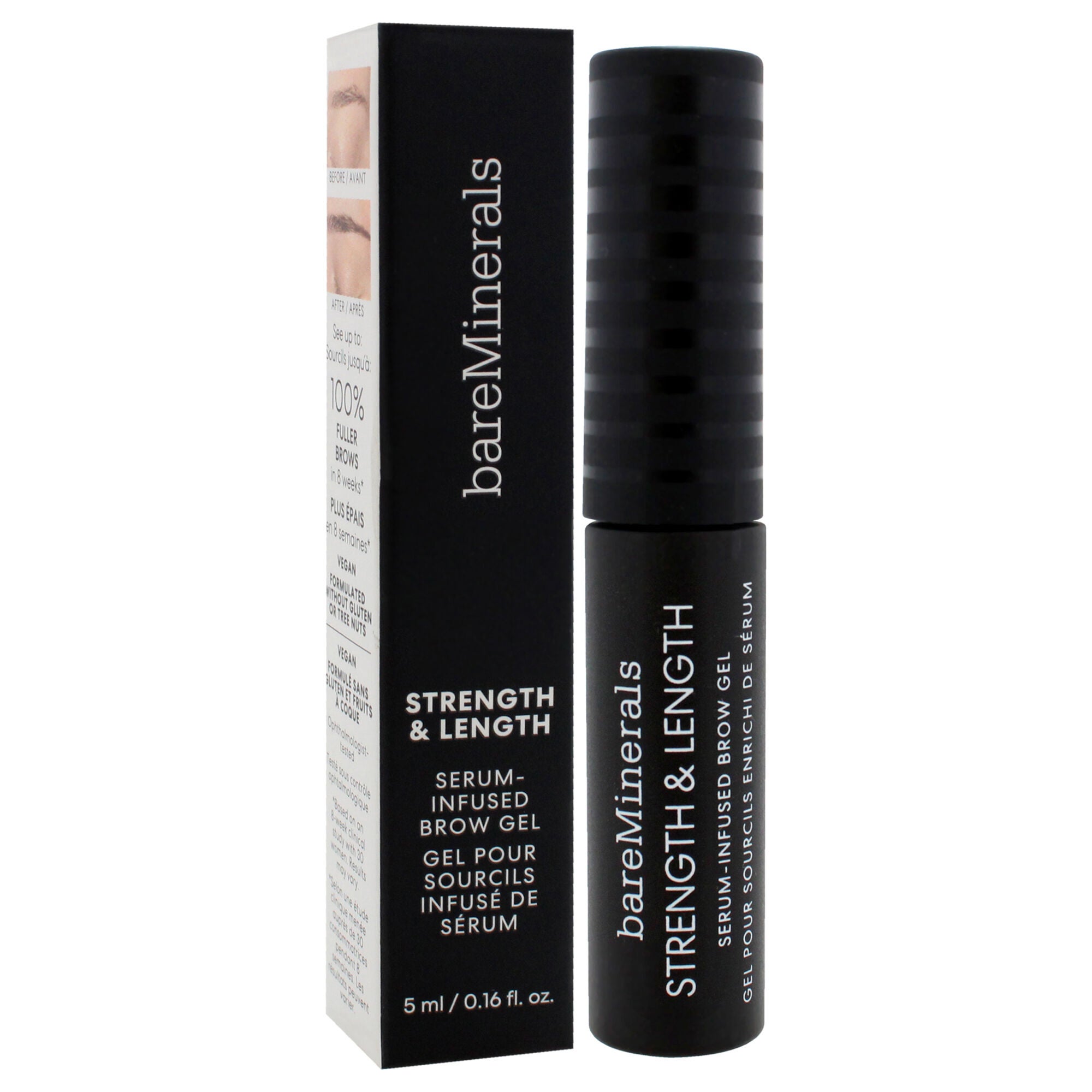 Strength and Length Serum-Infused Brow Gel - Chestnut by bareMinerals for Women - 0.16 oz Eyebrow Gel, See Description, alternate image number 1