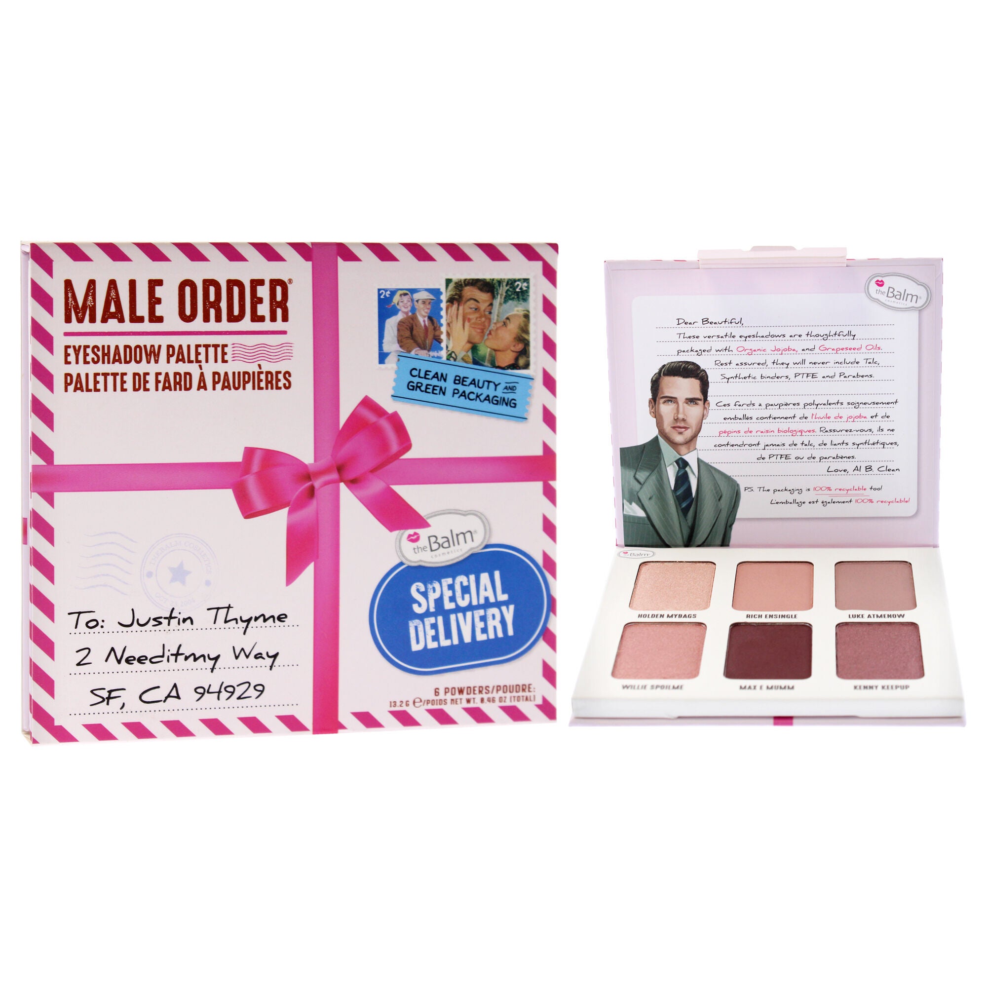 Male Order Eyeshadow Palette - Especial Delivery by the Balm for Women - 0.46 oz Eye Shadow, See Description, alternate image number 2