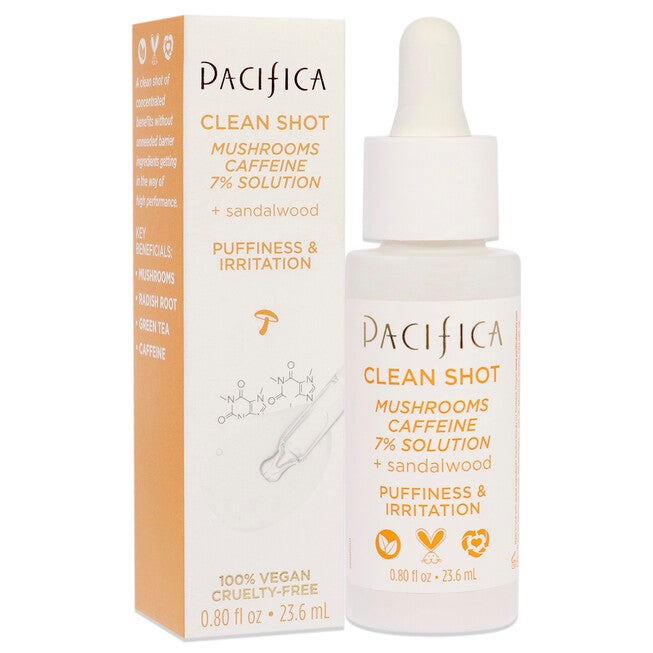 Clean Shot Mushrooms and Caffeine 7 Percent by Pacifica for Unisex - 0.80 oz Serum, , alternate image number null
