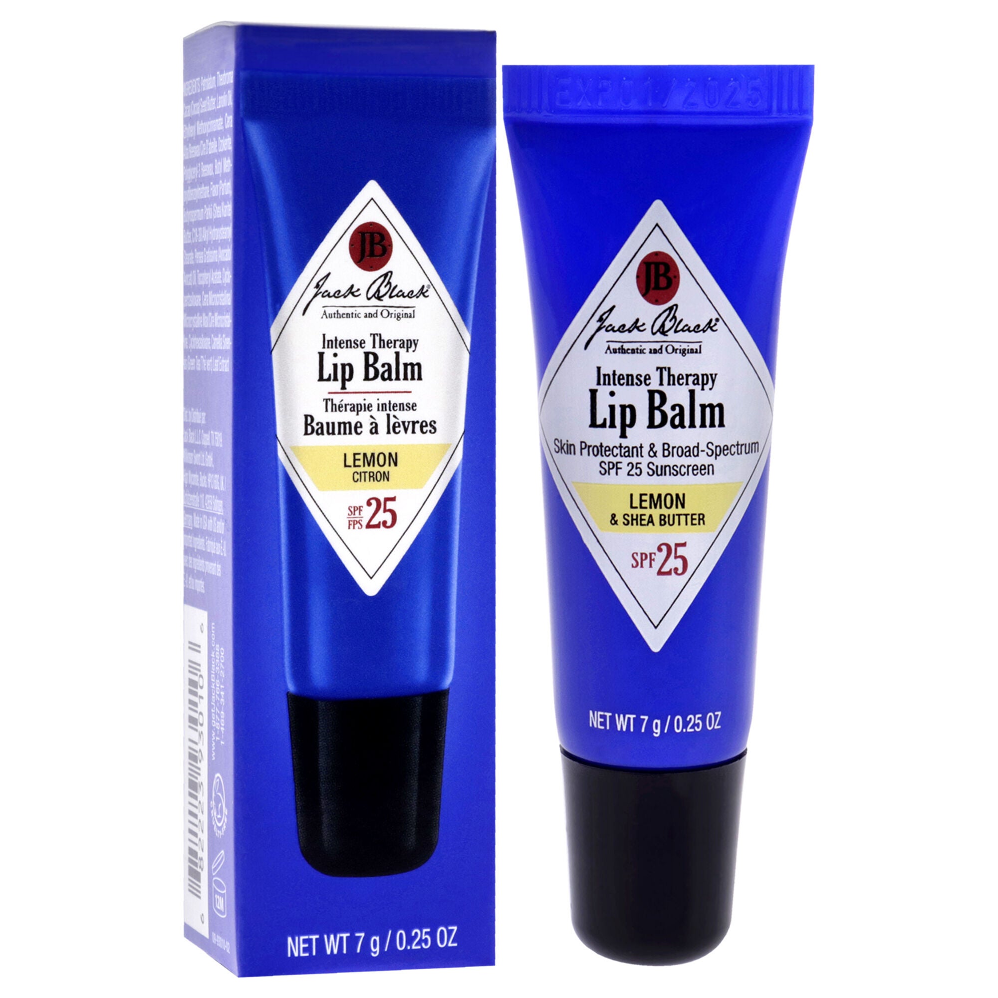 Intense Therapy Lip Balm SPF 25 - Lemon and Shea Butter by Jack Black for Men - 0.25 oz Lip Blam, See Description, alternate image number 1