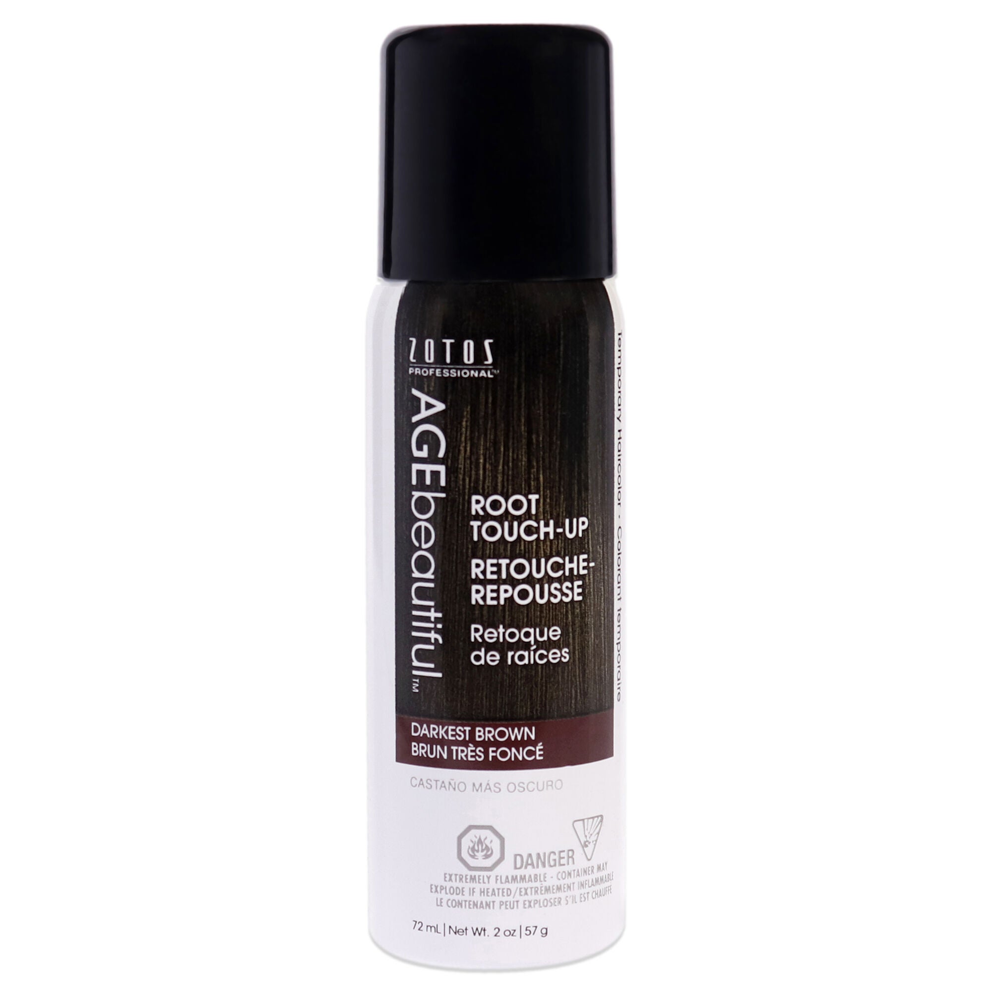 Root Touch Up Temporary Haircolor Spray - Darkest Brown by AGEbeautiful for Unisex - 2 oz Hair Color, See Description, hi-res image number 0