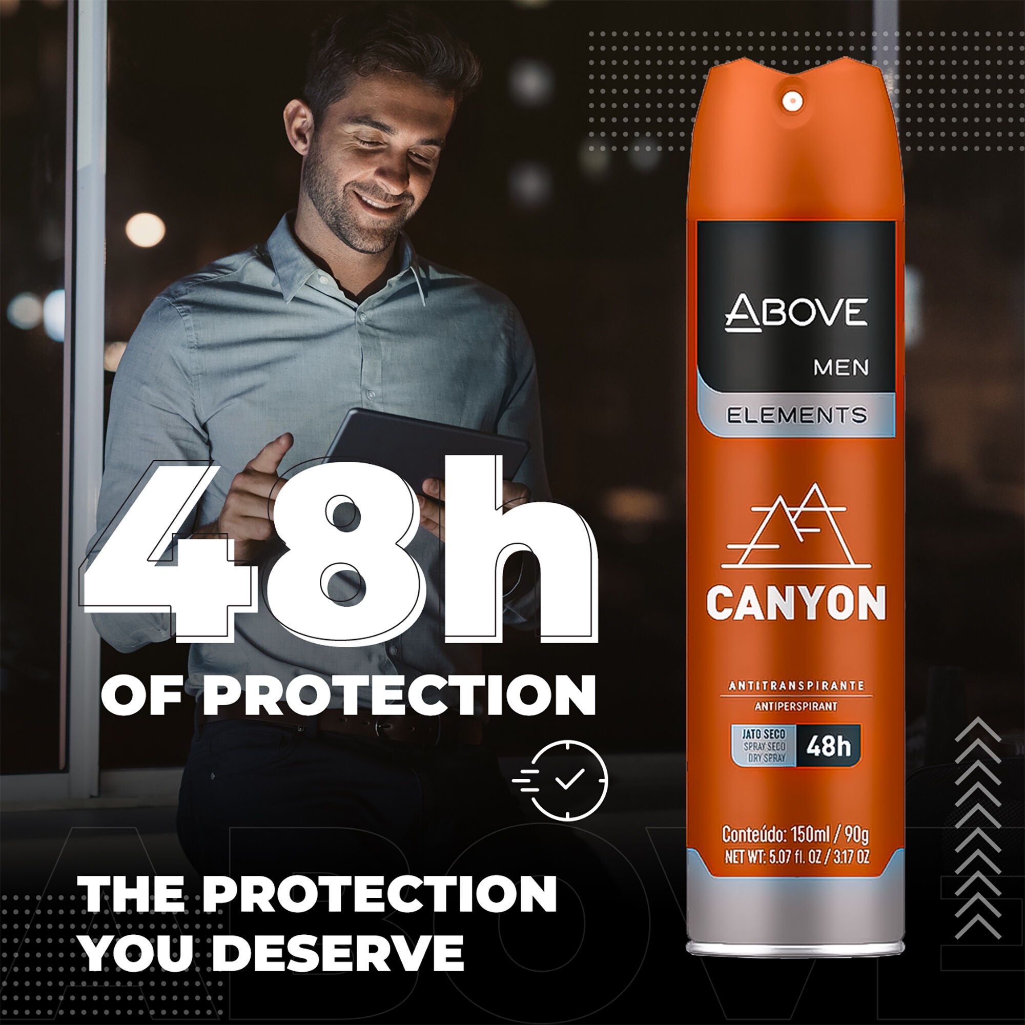 48 Hours Element Antiperspirant Deodorant - Canyon by Above for Men - 3.17 oz Deodorant Spray - Pack of 4, See Description, alternate image number 3