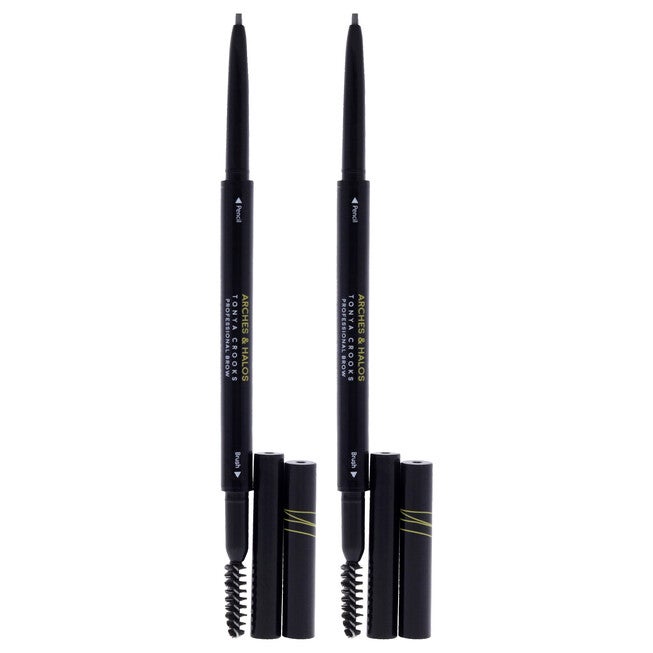 Micro Defining Brow Pencil - Charcoal by Arches and Halos for Women - 0.003 oz Eyebrow Pencil - Pack of 2, NA, alternate image number null