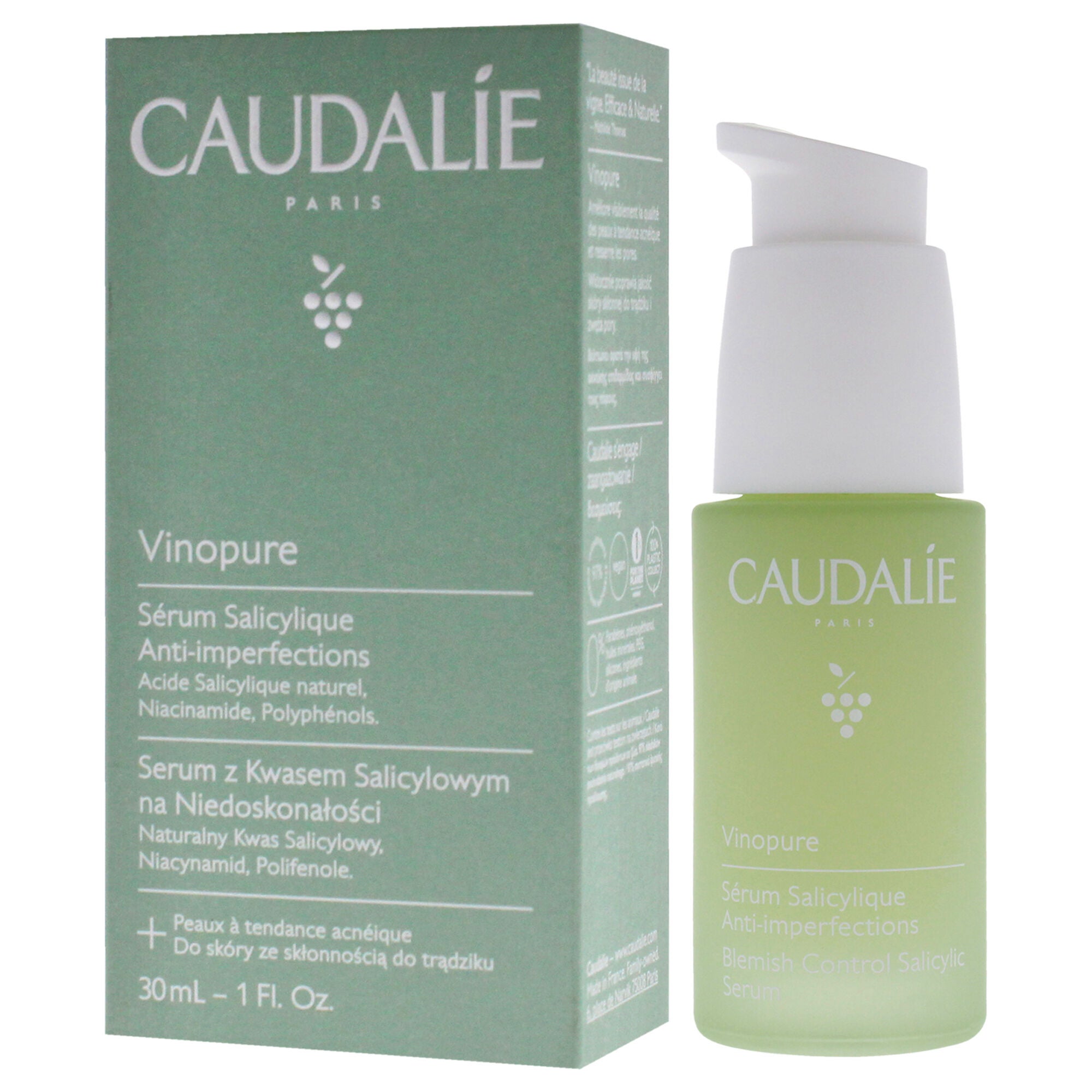 Vinopure Natural Salicylic Acid Pore Minimizing Serum by Caudalie for Unisex - 1 oz Serum, See Description, alternate image number 3