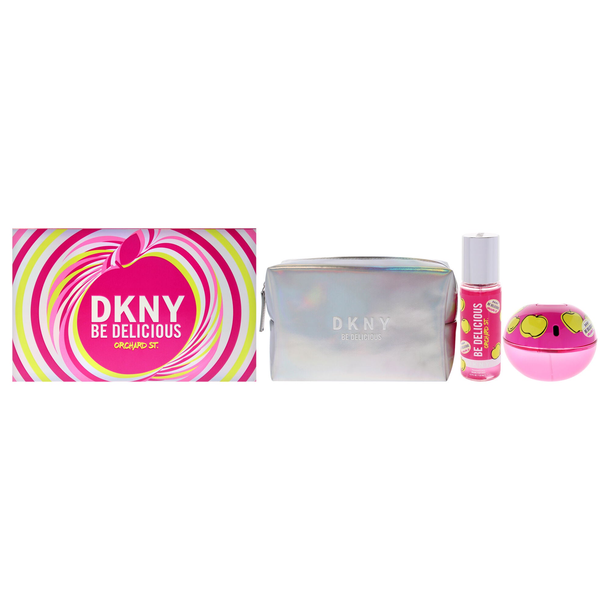 DKNY Be Delicious Orchard St by Donna Karan for Women - 3 Pc Gift Set 3.4oz EDP Spray, 4.2oz Fragrance Mist, Pouch, See Description, hi-res image number 0