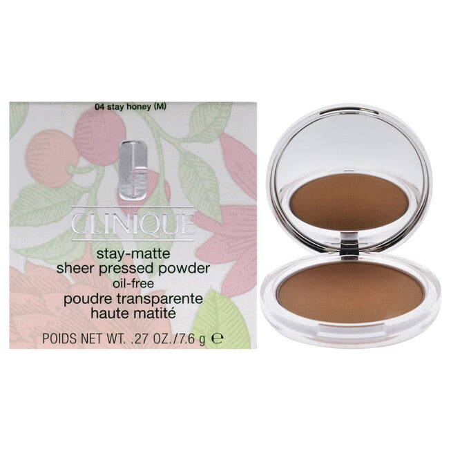 Stay-Matte Sheer Pressed Powder - 04 Stay Honey M - Dry Combination To Oily by Clinique for Women - 0.27 oz Powder, NA, hi-res image number null
