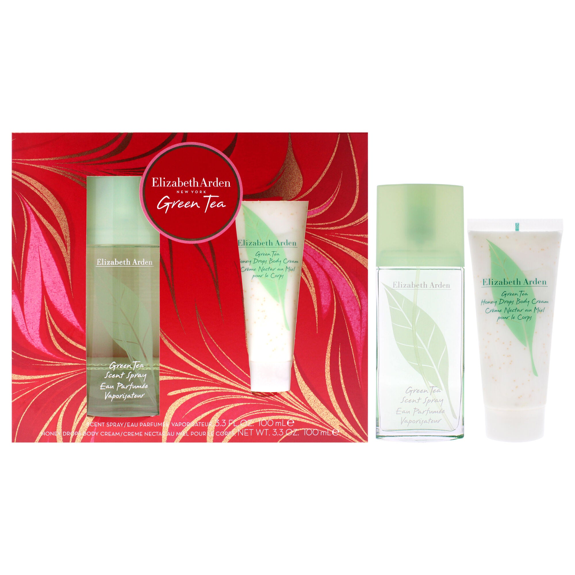Green Tea by Elizabeth Arden for Women - 2 Pc Gift Set 3.3oz Scent Spray, 3.3oz Body Cream, See Description, hi-res image number 0