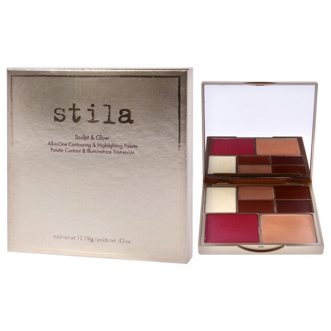 Sculpt and Glow All-in-One Contouring and Highlighting Palette by Stila for Women - 0.43 oz Makeup, , alternate image number null