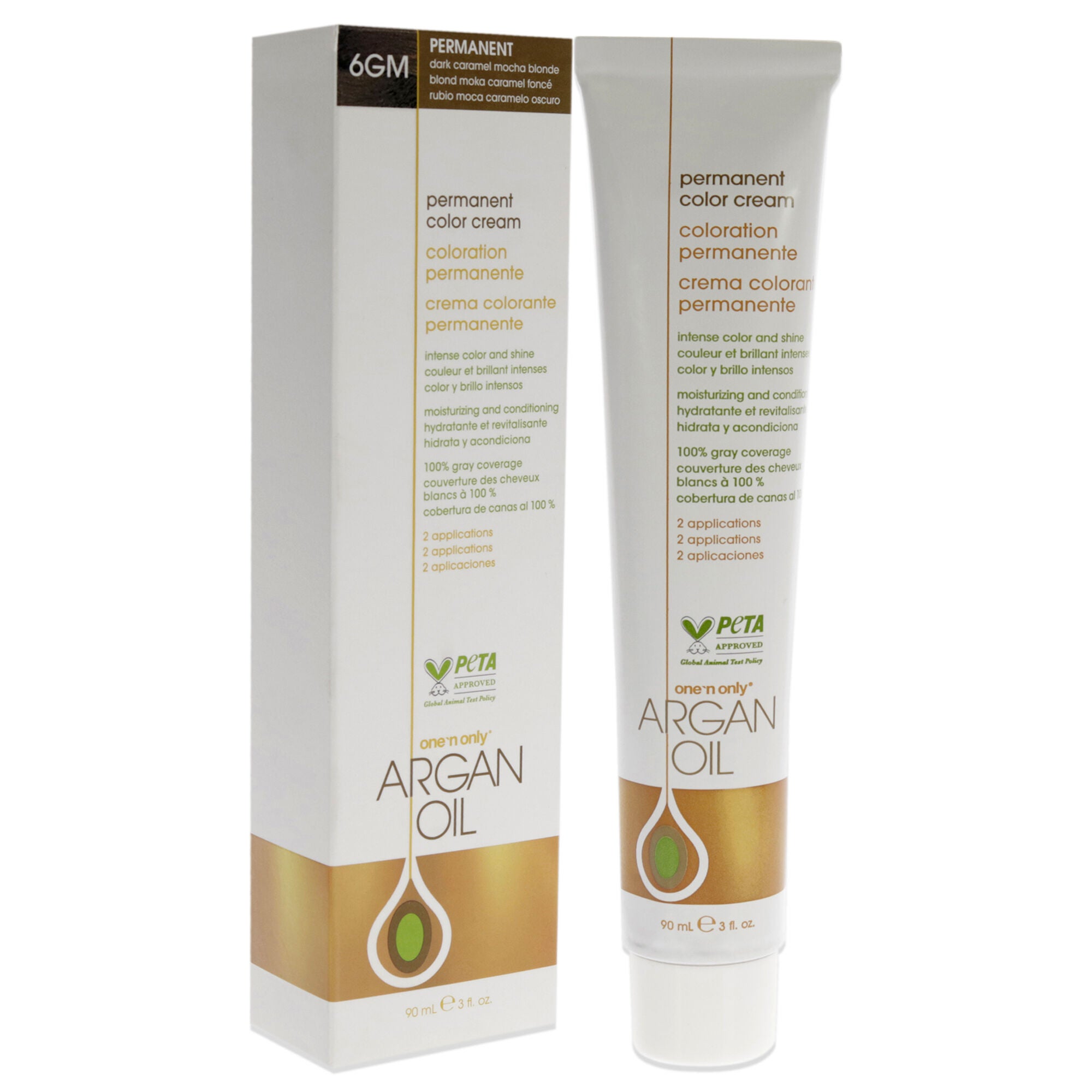 Argan Oil Permanent Color Cream - 6GM Dark Caramel Mocha Blonde by One n Only for Unisex - 3 oz Hair Color, See Description, alternate image number 2