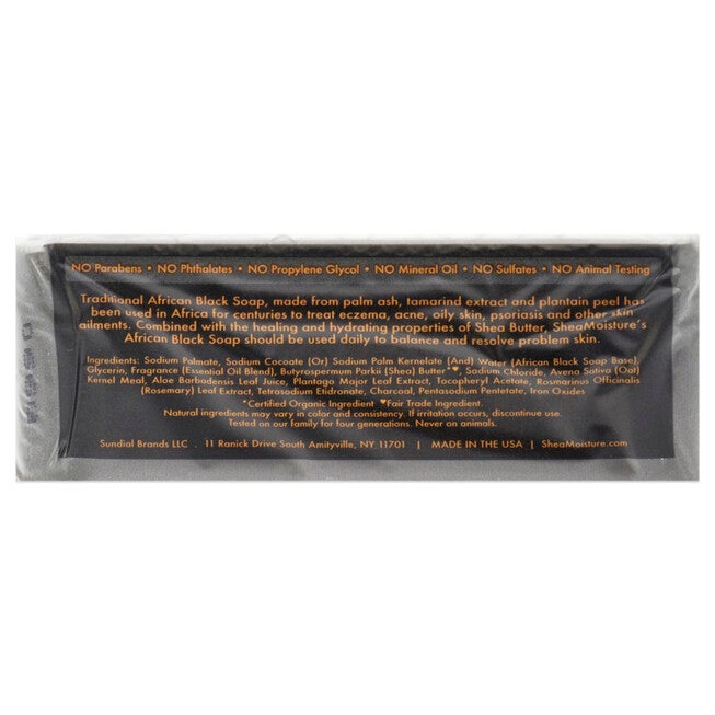 African Black Soap Troubled Skin by Shea Moisture for Unisex - 8 oz Bar Soap, See Description, alternate image number 4