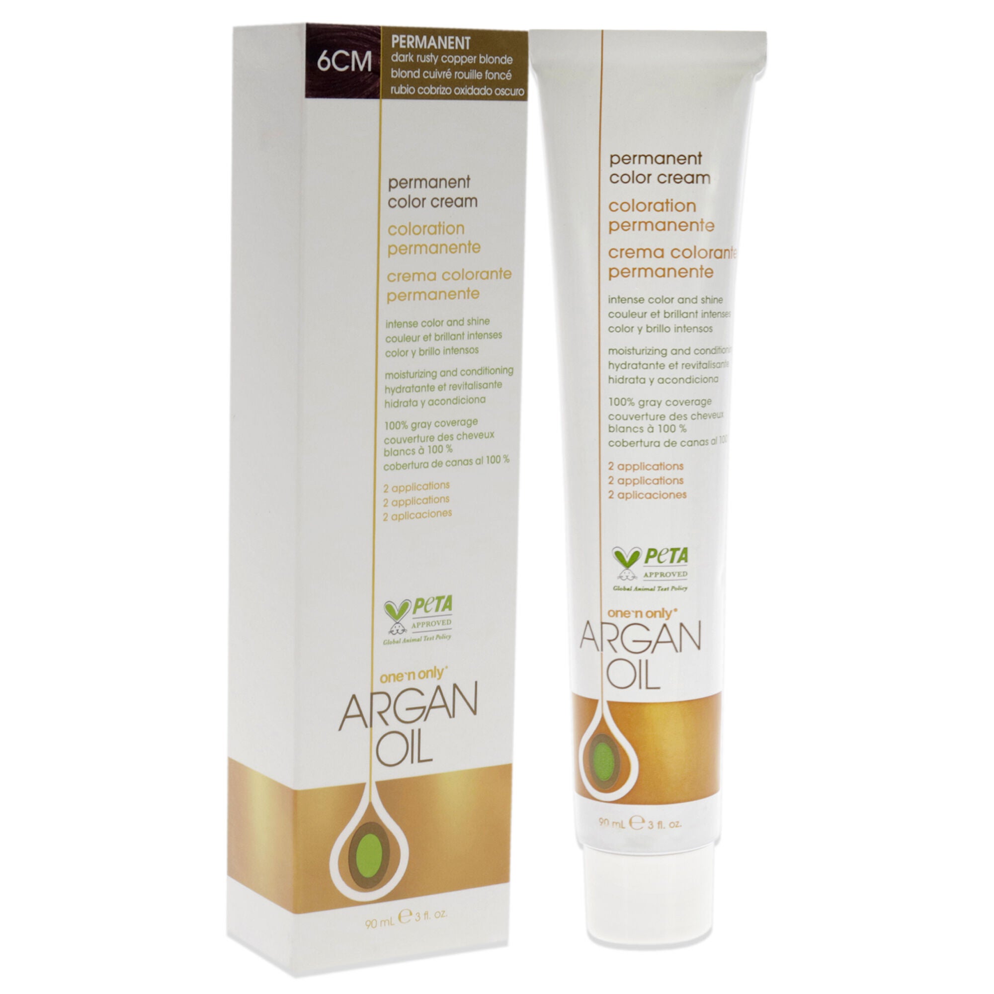 Argan Oil Permanent Color Cream - 6CM Dark Rusty Copper Blonde by One n Only for Unisex - 3 oz Hair Color, See Description, alternate image number 2
