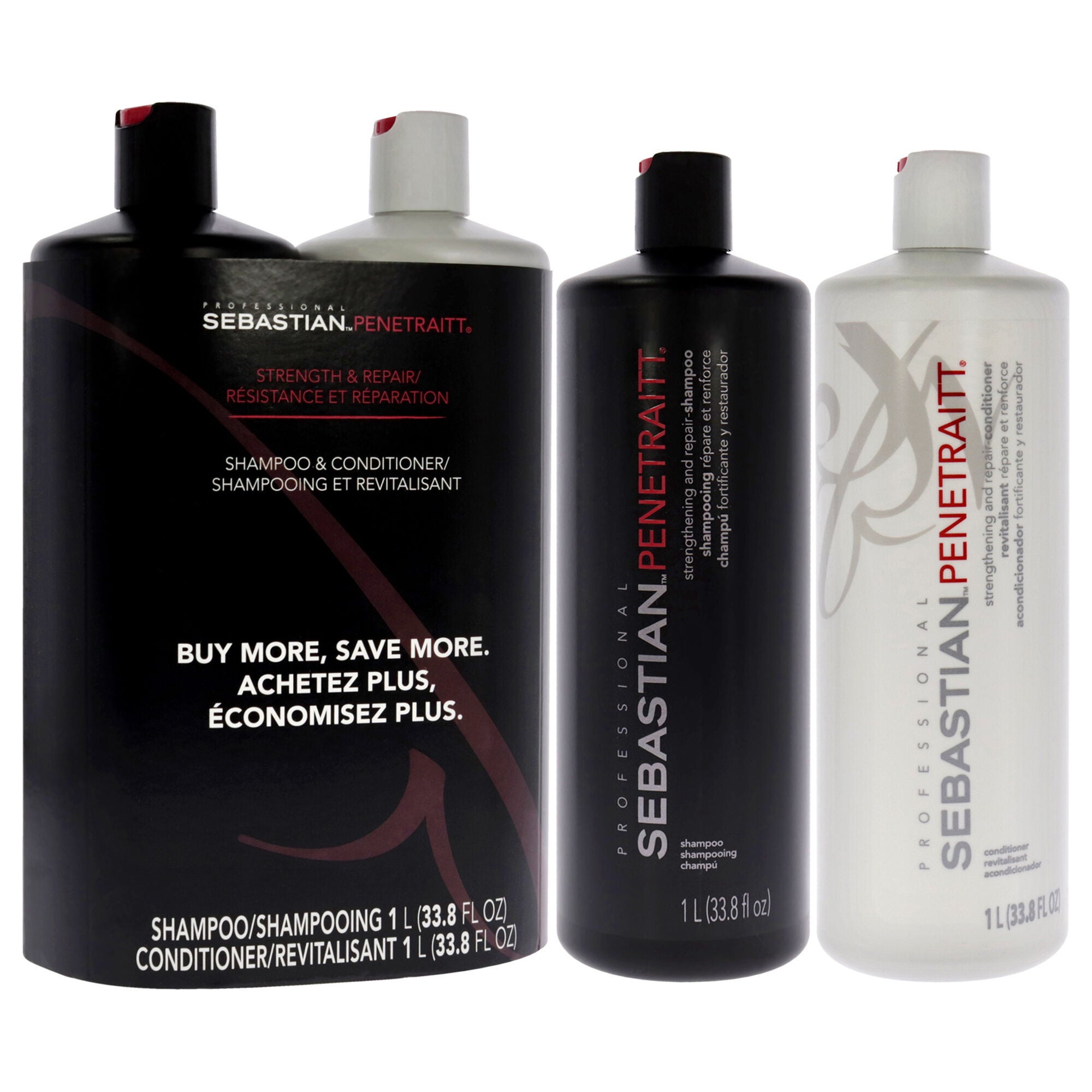 Penetraitt Strength and Repair Duo by Sebastian for Unisex - 2 Pc 33.8oz Shampoo, 33.8oz Conditioner, , alternate image number 6