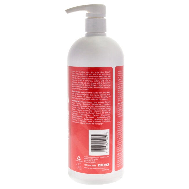 Ultra Glow Cocoa Butter Lotion by UltraGlow for Unisex - 32 oz Lotion, See Description, alternate image number 2