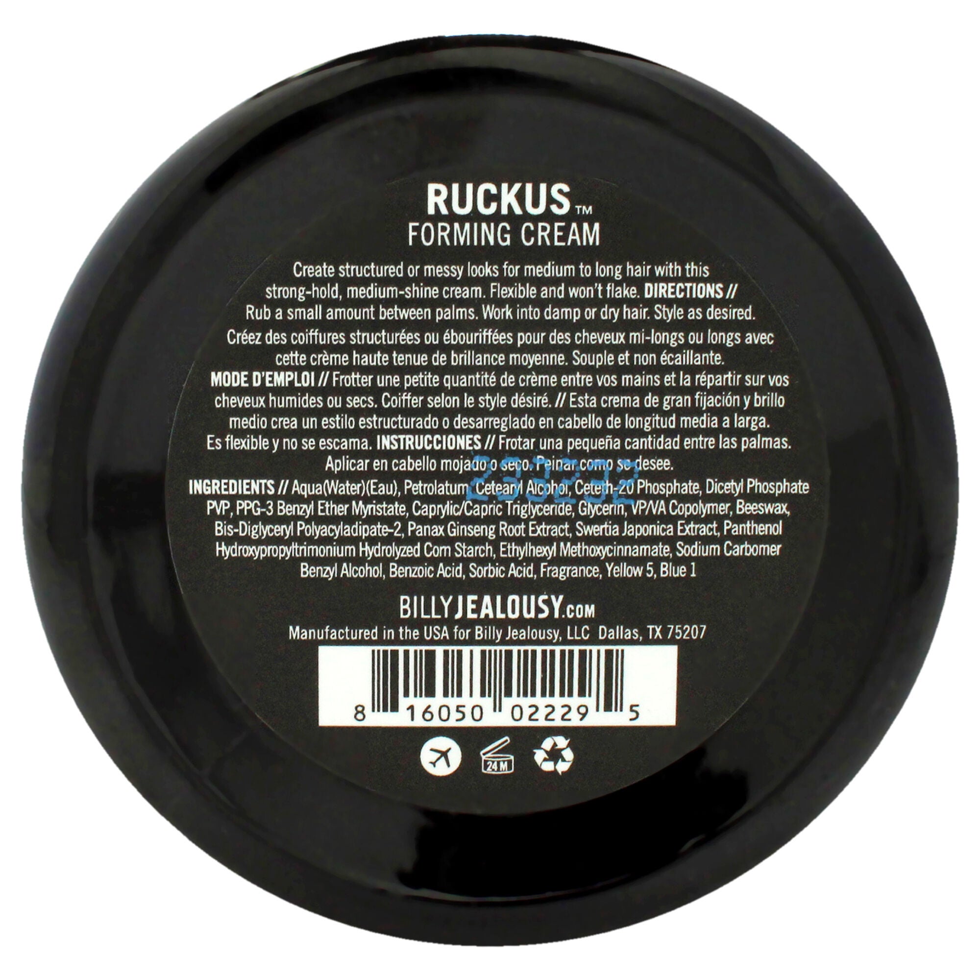Ruckus Forming Cream by Billy Jealousy for Men - 3 oz Cream, See Description, alternate image number 2